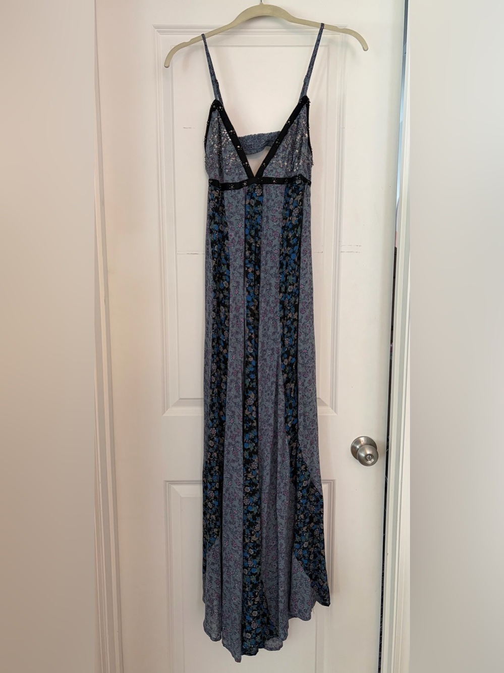 Free People Forever Time Blue/Black Maxi Dress